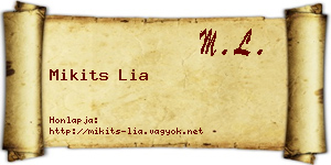 Mikits Lia névjegykártya